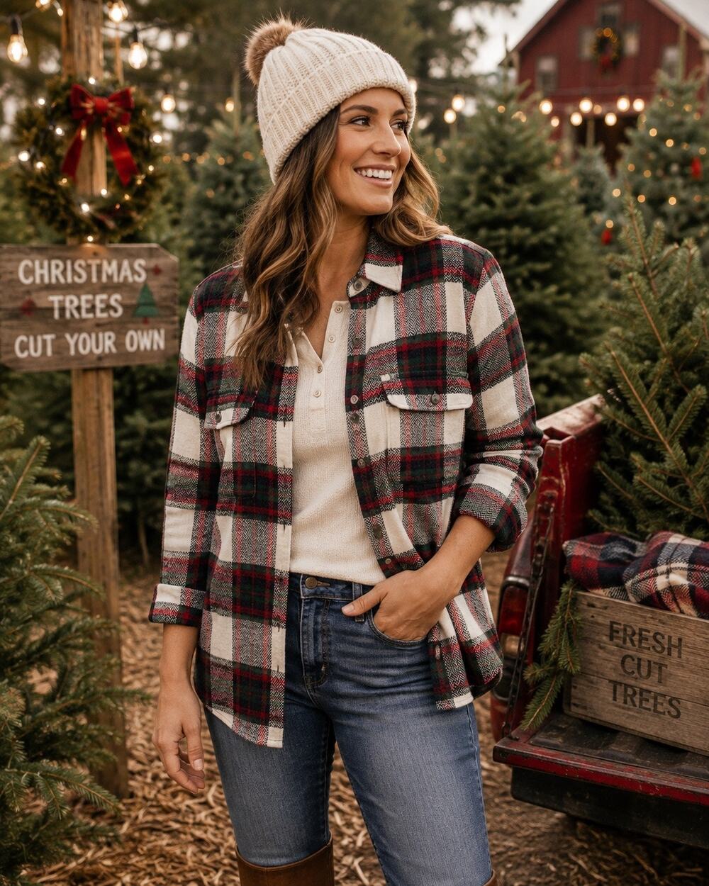 Natural Reflections Christmas Plaid Flannel Women M Holiday Tartan Bass Pro